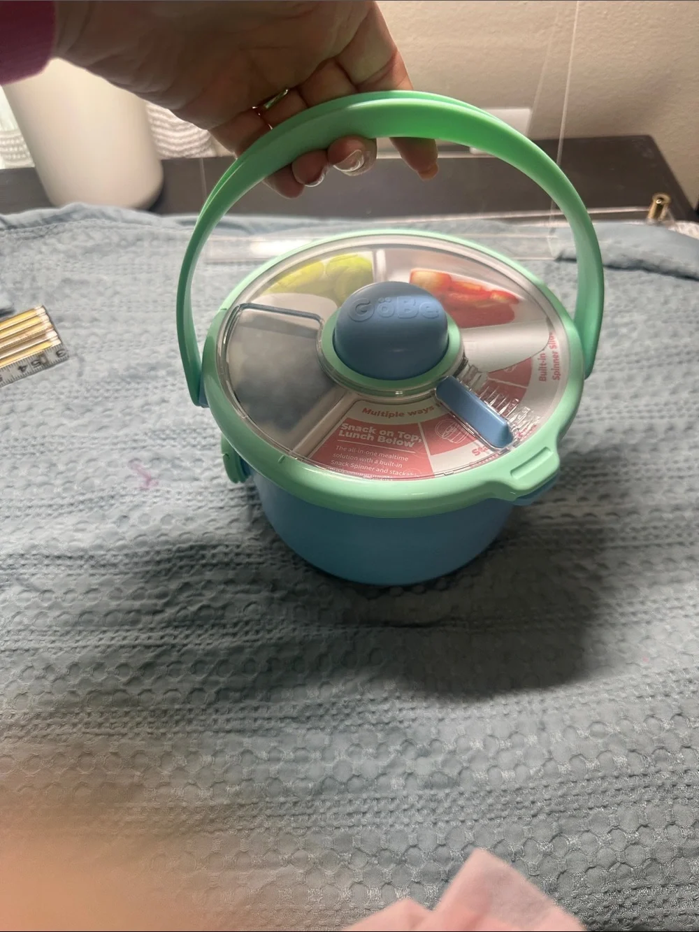 GoBe Stackable Snack Container in Mint Green & Sky Blue NWT
